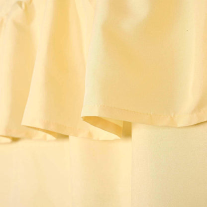 Ruffled Farmhouse Shower Curtain, Yellow Soft Fabric, Country and Chic Style, 72x72 in