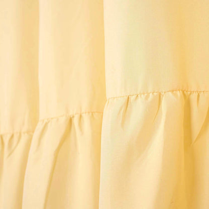 Ruffled Farmhouse Shower Curtain, Yellow Soft Fabric, Country and Chic Style, 72x72 in