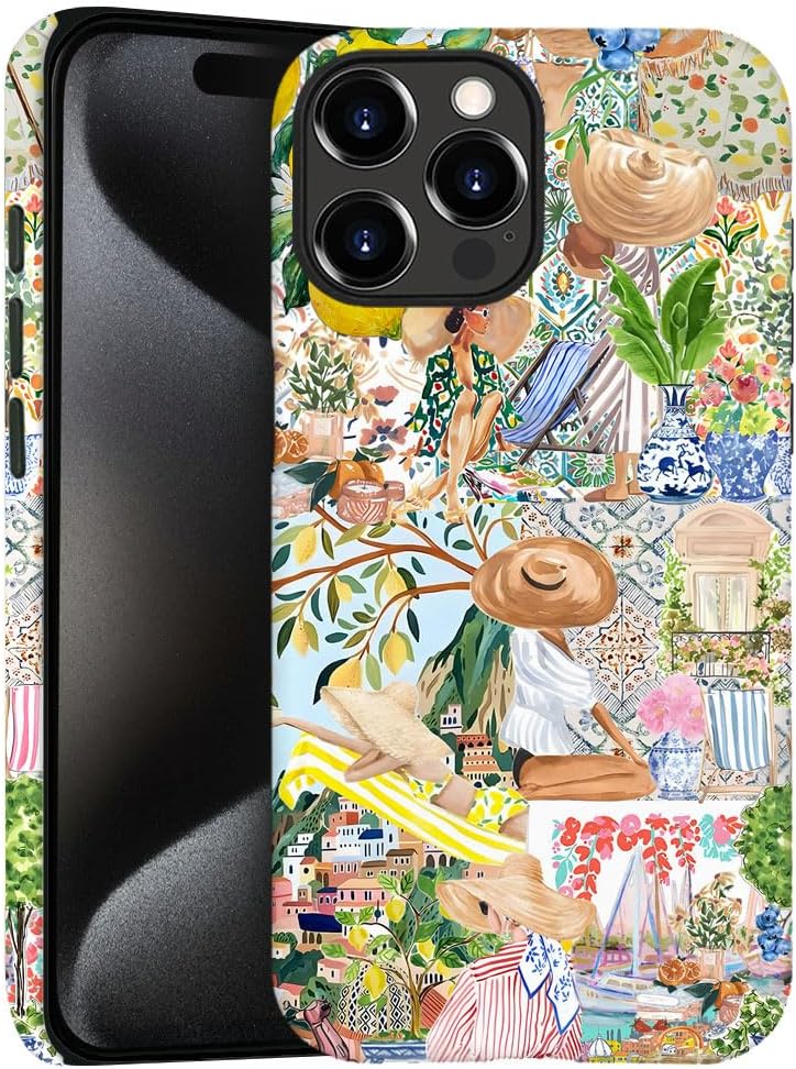 case for iPhone 11 Pro,Anti-Scratch Frosted Case Cover,Collage Aesthetic Lemon Flower Boho
