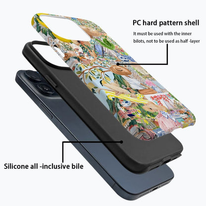 case for iPhone 11 Pro,Anti-Scratch Frosted Case Cover,Collage Aesthetic Lemon Flower Boho