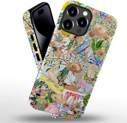 case for iPhone 11 Pro,Anti-Scratch Frosted Case Cover,Collage Aesthetic Lemon Flower Boho