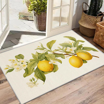 Lemon Rugs for Kitchen - 2x3 Rug, Fruit Lemon Door Mat Indoor Entrance, Yellow Lemon Entryway Throw Rugs, Summer Tropical Fruit Carpet, Fruit Lemon Home Decor & Gifts