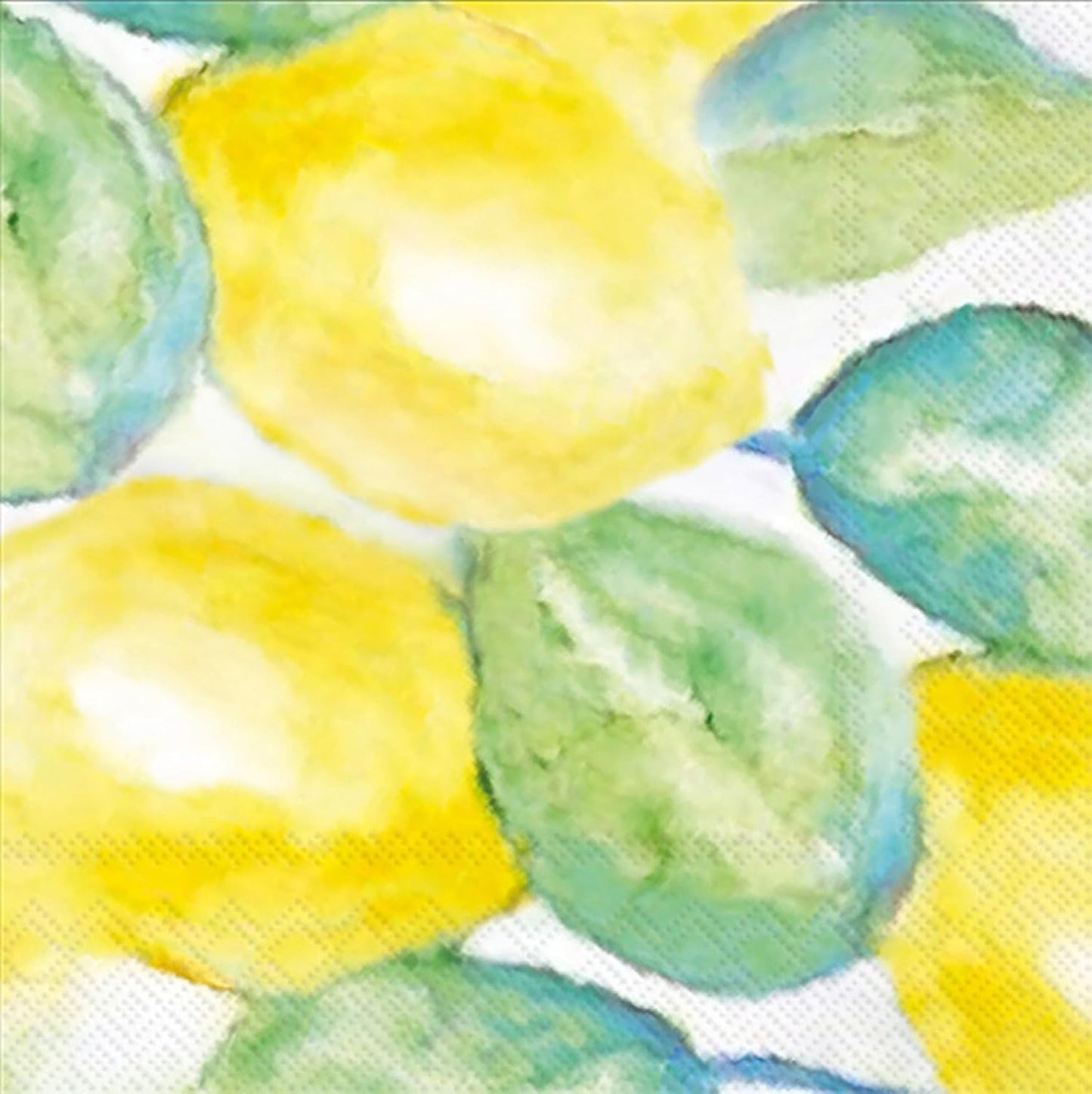 Boston International Paper Napkins Disposable 3-Ply Party Pack | Watercolor Art, 5" x 5" Cocktail Napkin 20-Count, Lemon Verbena