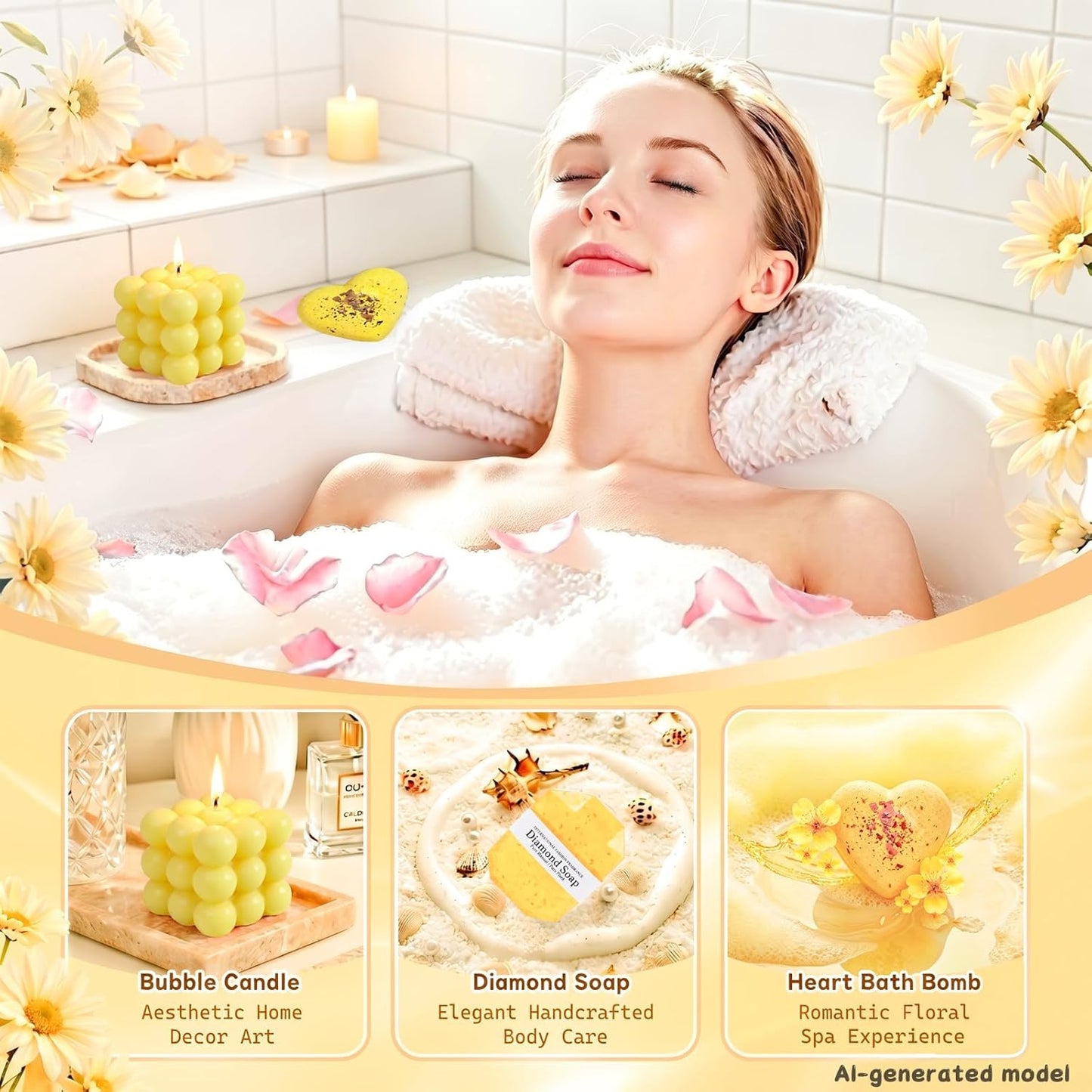 Sunflower Gift Basket for Women, Birthday Self Care Spa Gift Box Set | Ready-to-Gift Sunflower Spa Box for Birthday, Thank You, Holiday and Appreciation Moments