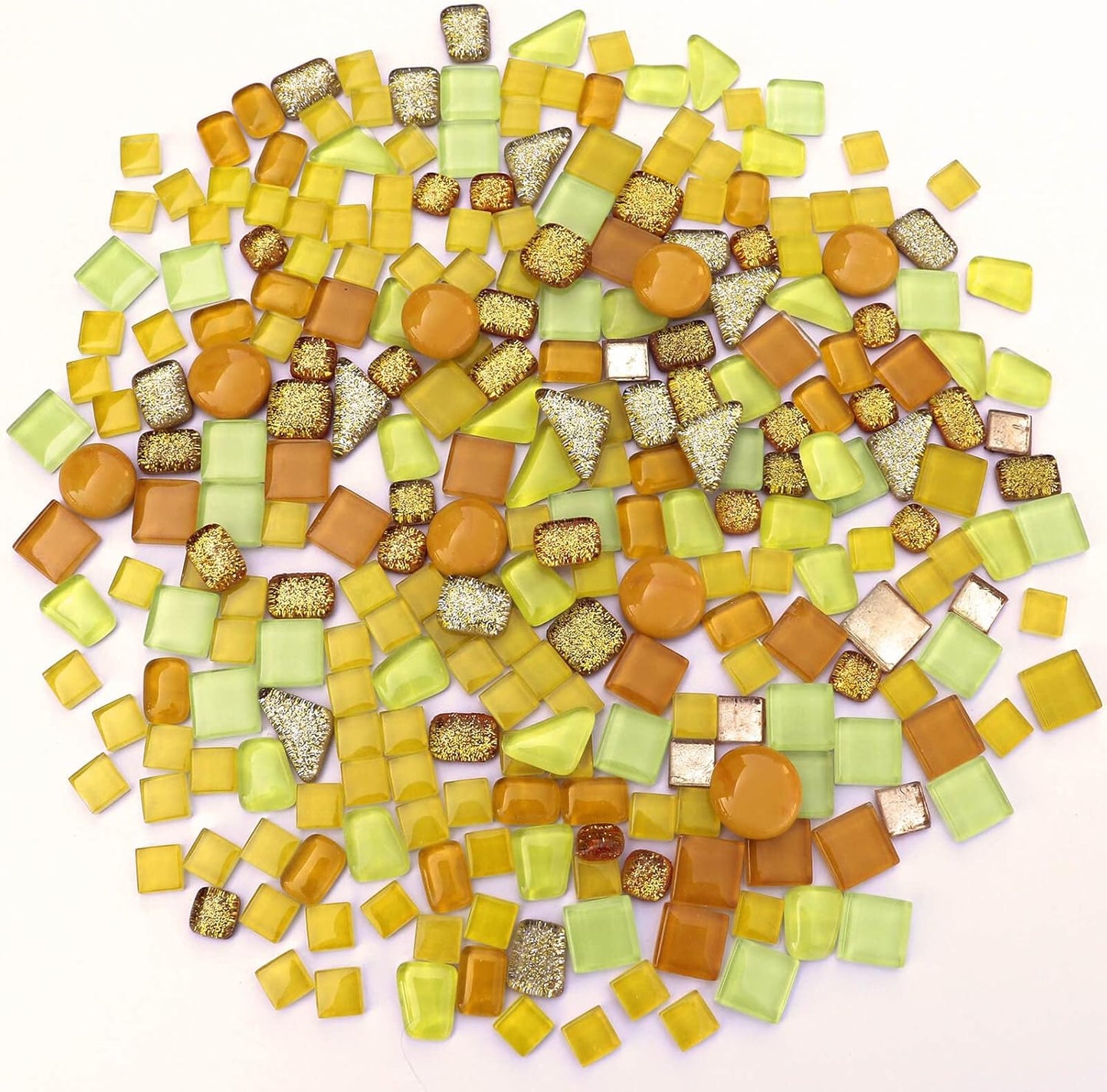 Assorted Gold Yellow Irregular Crystal Mosaic Tiles, 9oz Value Pack - Perfect for Art Crafts, Mosaic Making Projects, Home Decor, and More