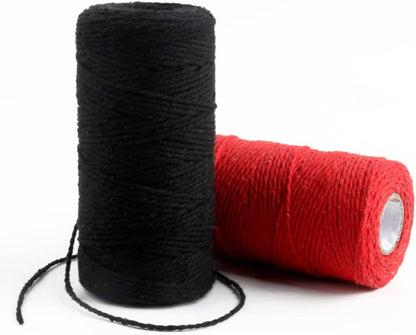 (109 Yards/1.5mm/35 Colors Optional) Cotton Baker Twine DIY Craft Macramé Natural Cotton Rope Craft Making Knitting String Rope DIY Wedding Decor Supply Christmas Wrapping (Yellow)