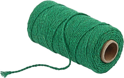 (109 Yards/1.5mm/35 Colors Optional) Cotton Baker Twine DIY Craft Macramé Natural Cotton Rope Craft Making Knitting String Rope DIY Wedding Decor Supply Christmas Wrapping (Yellow)