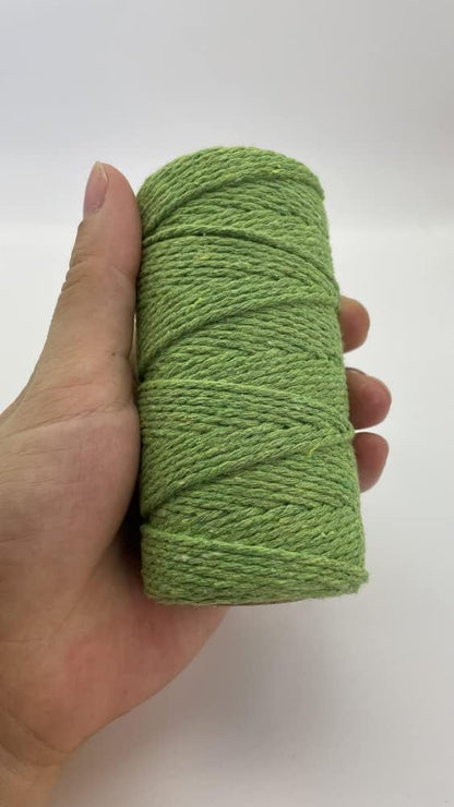 (109 Yards/1.5mm/35 Colors Optional) Cotton Baker Twine DIY Craft Macramé Natural Cotton Rope Craft Making Knitting String Rope DIY Wedding Decor Supply Christmas Wrapping (Yellow)
