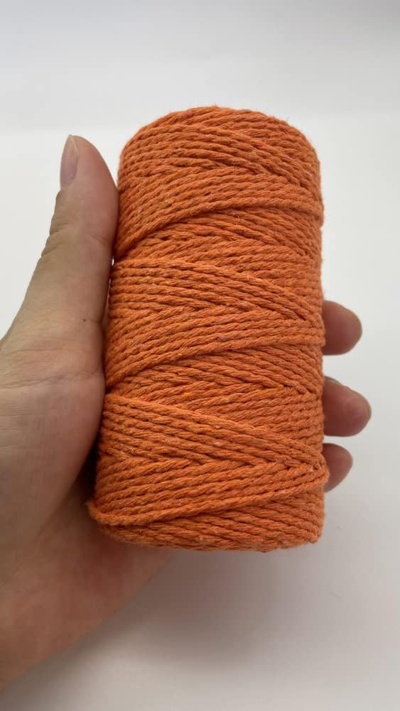 (109 Yards/1.5mm/35 Colors Optional) Cotton Baker Twine DIY Craft Macramé Natural Cotton Rope Craft Making Knitting String Rope DIY Wedding Decor Supply Christmas Wrapping (Yellow)