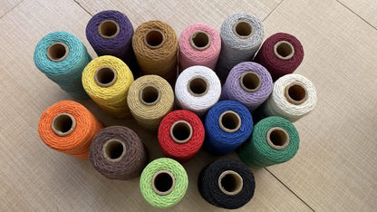 (109 Yards/1.5mm/35 Colors Optional) Cotton Baker Twine DIY Craft Macramé Natural Cotton Rope Craft Making Knitting String Rope DIY Wedding Decor Supply Christmas Wrapping (Yellow)