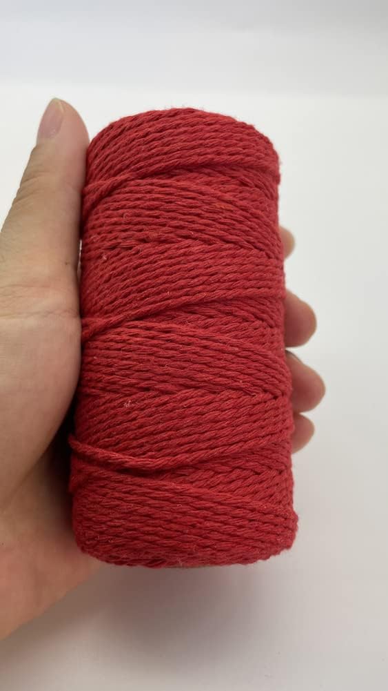 (109 Yards/1.5mm/35 Colors Optional) Cotton Baker Twine DIY Craft Macramé Natural Cotton Rope Craft Making Knitting String Rope DIY Wedding Decor Supply Christmas Wrapping (Yellow)