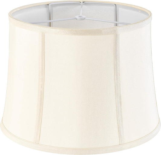 Medium Drum Lamp Shade Set of 1,12"x14"x10" Replac Lampshades Empire | 0.41" Spider Fitter,Yellowish Beige Lampshade for Table Lamps and Floor Lamp Decor Modern,Polyester,Foldable Easy Assembly