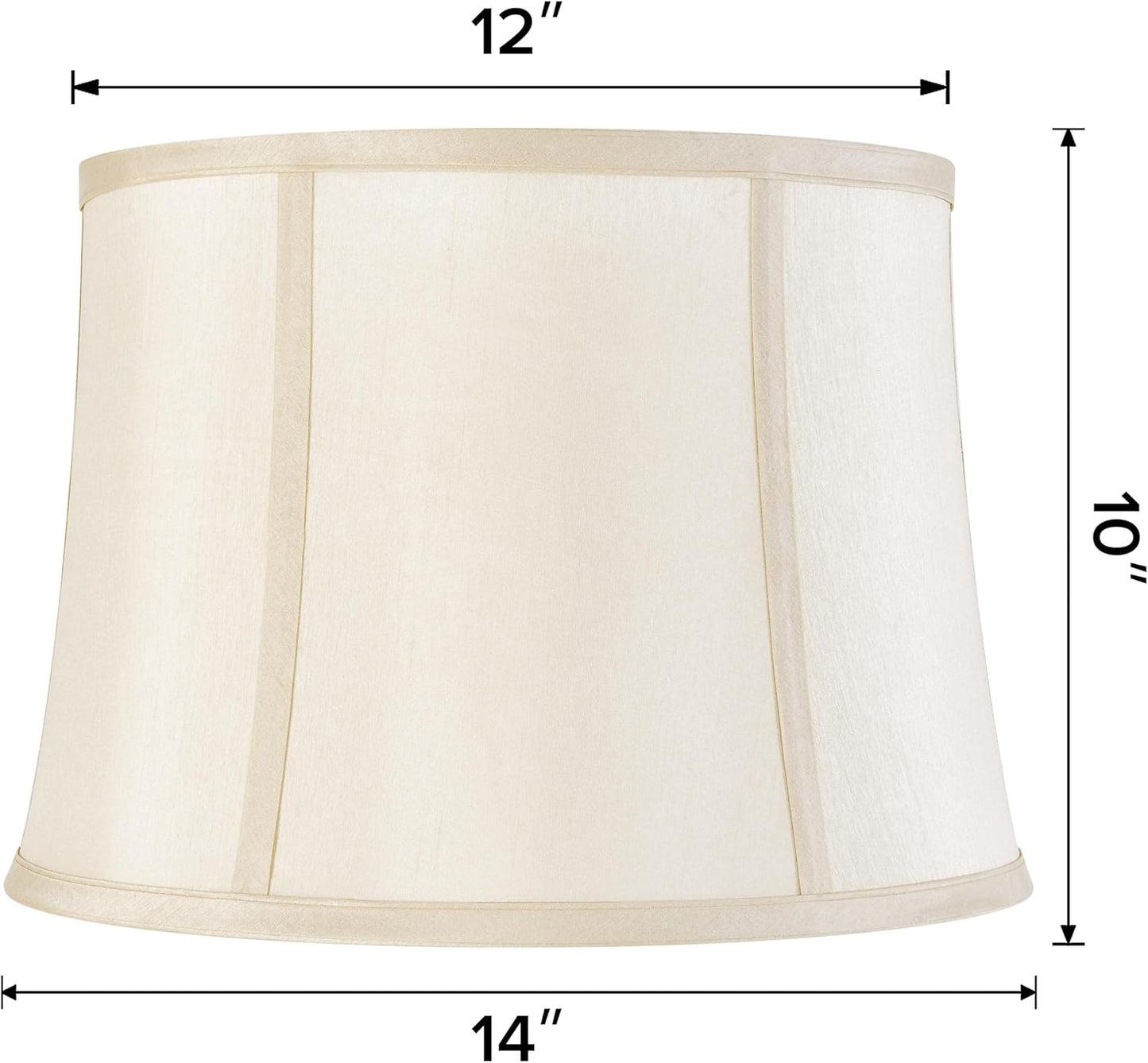 Medium Drum Lamp Shade Set of 1,12"x14"x10" Replac Lampshades Empire | 0.41" Spider Fitter,Yellowish Beige Lampshade for Table Lamps and Floor Lamp Decor Modern,Polyester,Foldable Easy Assembly