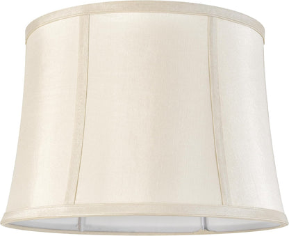 Medium Drum Lamp Shade Set of 1,12"x14"x10" Replac Lampshades Empire | 0.41" Spider Fitter,Yellowish Beige Lampshade for Table Lamps and Floor Lamp Decor Modern,Polyester,Foldable Easy Assembly