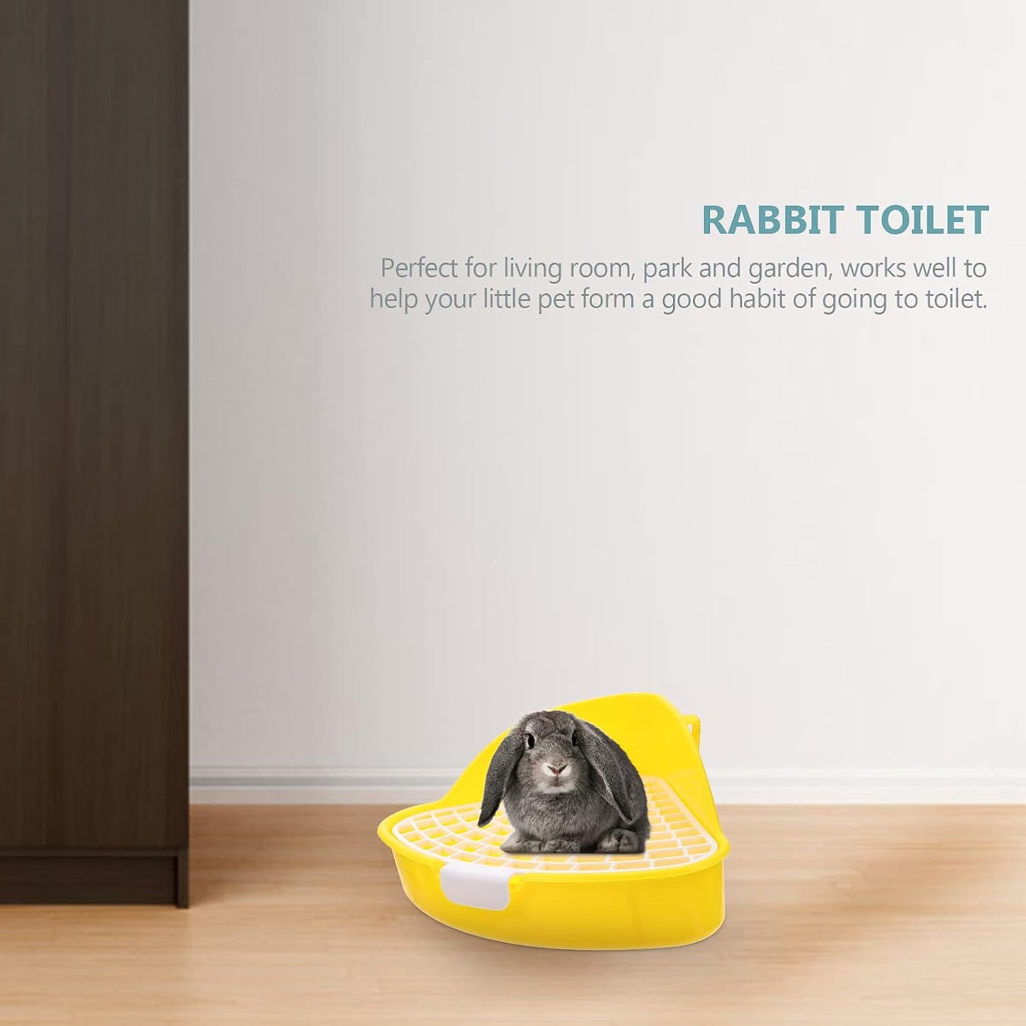 Bunny Litter Box Pet Toilet Triangle Shape Animal Potty Trainer for Guinea Pigs Hamsters Easy to Detachable Yellow Design