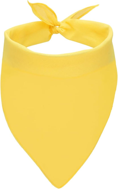 Blank Dog Bandana, Dog Scarf Sublimation Bib Heat Transfer Triangle DIY Solid Cotton Scarf Washable, (Yellow, 2Pcs, M), Intended for Small Medium, 2Pcs, Large Pet/Cats/Puppies