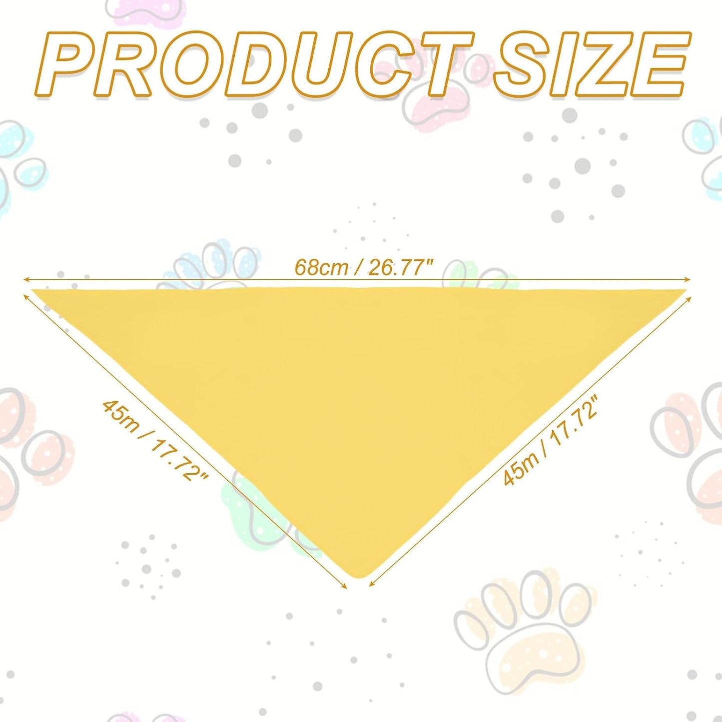 Blank Dog Bandana, Dog Scarf Sublimation Bib Heat Transfer Triangle DIY Solid Cotton Scarf Washable, (Yellow, 2Pcs, M), Intended for Small Medium, 2Pcs, Large Pet/Cats/Puppies