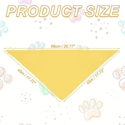 Blank Dog Bandana, Dog Scarf Sublimation Bib Heat Transfer Triangle DIY Solid Cotton Scarf Washable, (Yellow, 2Pcs, M), Intended for Small Medium, 2Pcs, Large Pet/Cats/Puppies