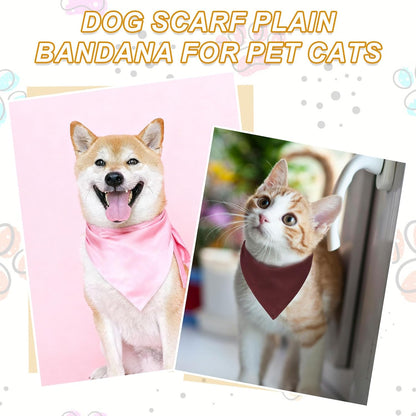Blank Dog Bandana, Dog Scarf Sublimation Bib Heat Transfer Triangle DIY Solid Cotton Scarf Washable, (Yellow, 2Pcs, M), Intended for Small Medium, 2Pcs, Large Pet/Cats/Puppies