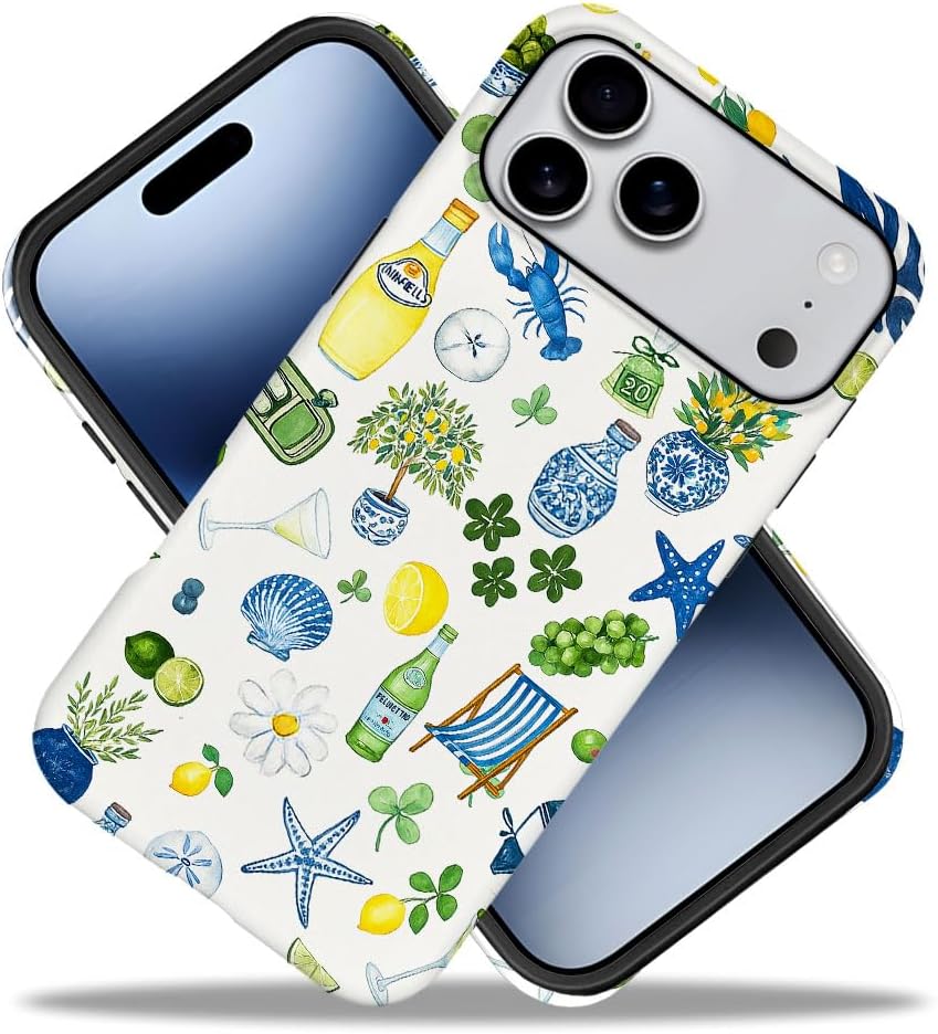 Compatible with iPhone 17 Pro Max,Frosted PC Anti-Scratch Shockproof Case - Cute Aesthetic Lemon Pattern