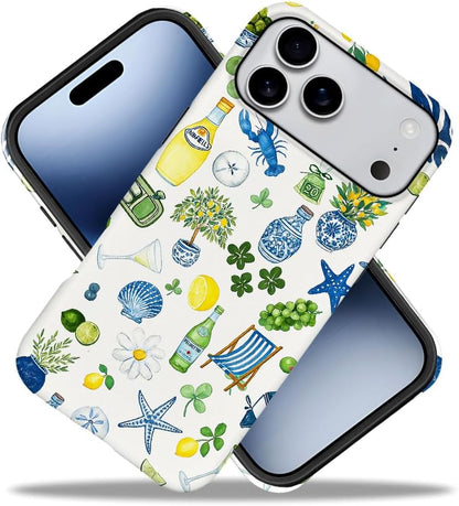 Compatible with iPhone 17 Pro Max,Frosted PC Anti-Scratch Shockproof Case - Cute Aesthetic Lemon Pattern