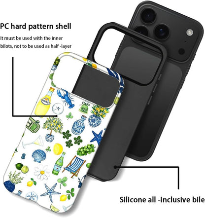 Compatible with iPhone 17 Pro Max,Frosted PC Anti-Scratch Shockproof Case - Cute Aesthetic Lemon Pattern