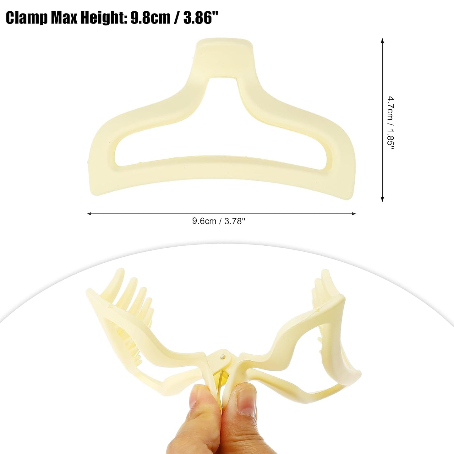 Hair Claw, Light Yellow, 3.78''x1.85''x1.42'' | Plastic for Durability, Lightweight for Comfort, Compact for Easy Carry