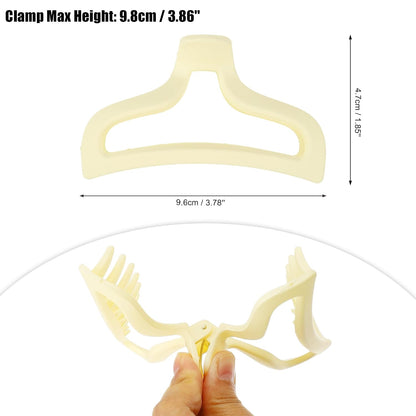 Hair Claw, Light Yellow, 3.78''x1.85''x1.42'' | Plastic for Durability, Lightweight for Comfort, Compact for Easy Carry