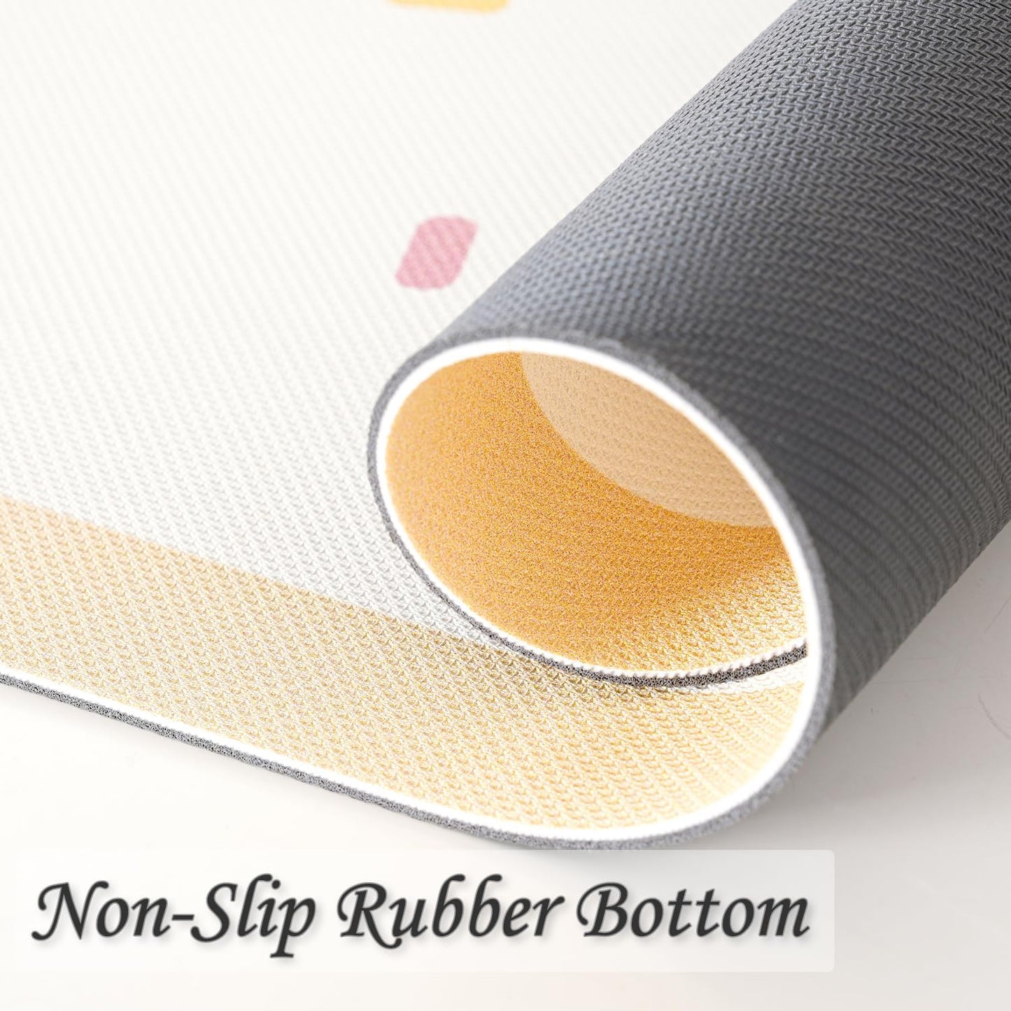 Dog Food Mat Absorbent Pet Feeding Mat, Quick Dry Water Bowl Placemat for Dogs Cats, Non-Slip Washable Pet Feeding Pad Yellow 17"x25"