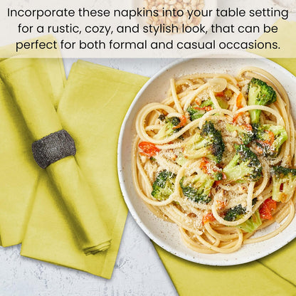 Cloth Dinner Napkins - Perfect Everyday Use Table Napkins - Soft Durable Washable - Ideal for Party Wedding Christmas Easter - Set of 12-20x20 inches Yellow Napkins