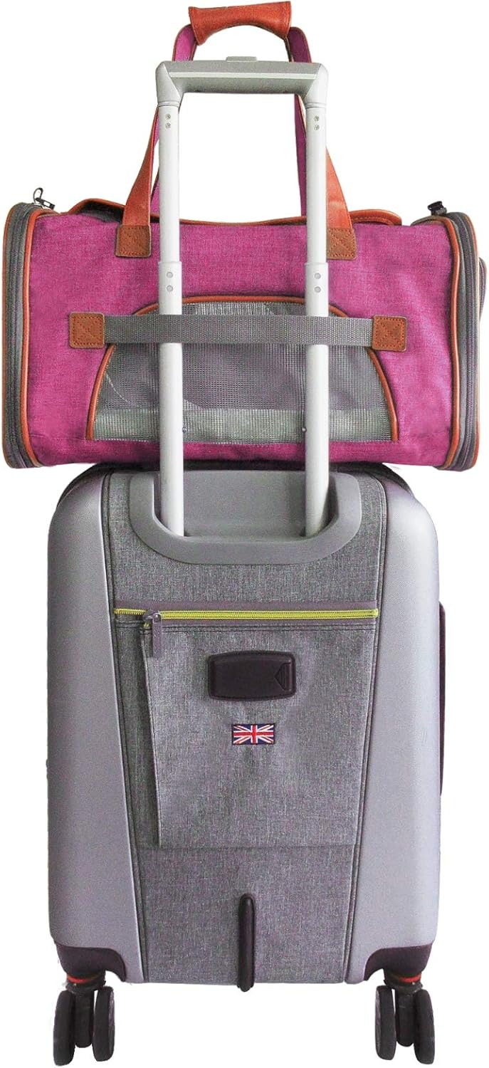 Airline Approved Soft Sided Pet Carrier, Low Profile Gold Series Tote, Premium Brand Self Locking Zippers, Under Seat Compatibility, Plush Faux Fleece Bedding with a Sturdy Plywood Base