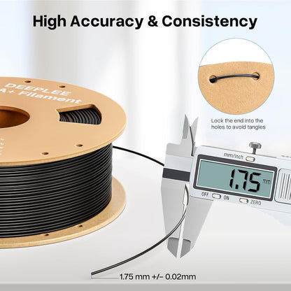 PLA+ 1.75mm 3D Printer Filament 4kg Yellow/Red/Dark Blue/Green | PLA Plus with Dimensional Accuracy +/- 0.02mm, Higher Strength and Toughness, Neatly Wound, Fits for Most FDM 3D Printers