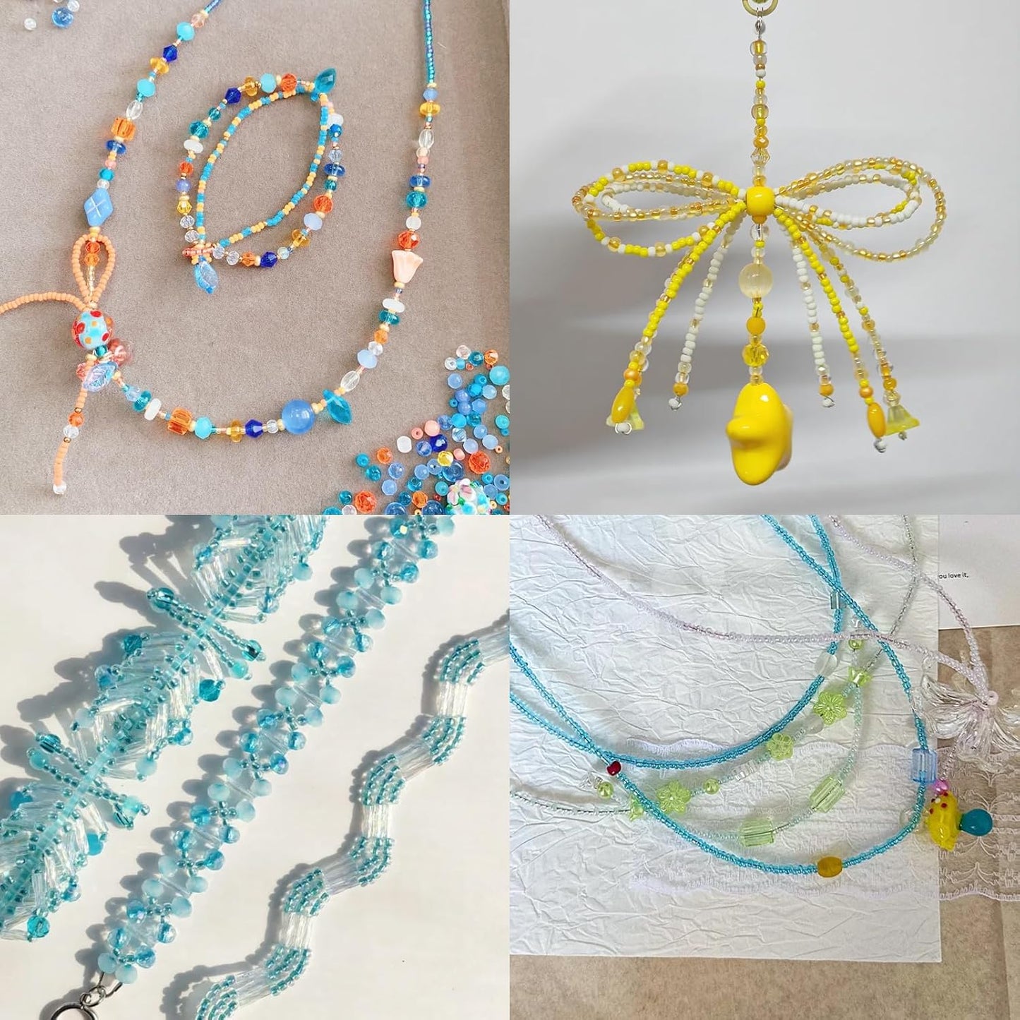 19200Pcs 2mm Glass Seed Beads Small Craft Beads 12/0 for DIY Bracelet Necklaces Crafting Jewelry Making Supplies(48 Colors, Yellow/Blue Series)