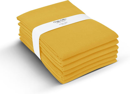 Mustard Yellow Kitchen Towels Classic Cotton Kitchen Dish Towels for Drying Spray Paint Sublimation Embroidery DIY Sewing 18x28 in Tea Towel Wrinkle Free Fade Resistant Fiesta 6 Pack