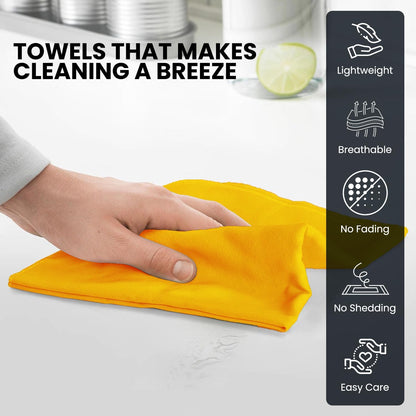Mustard Yellow Kitchen Towels Classic Cotton Kitchen Dish Towels for Drying Spray Paint Sublimation Embroidery DIY Sewing 18x28 in Tea Towel Wrinkle Free Fade Resistant Fiesta 6 Pack
