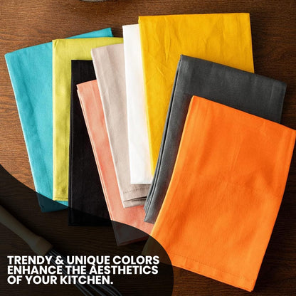Mustard Yellow Kitchen Towels Classic Cotton Kitchen Dish Towels for Drying Spray Paint Sublimation Embroidery DIY Sewing 18x28 in Tea Towel Wrinkle Free Fade Resistant Fiesta 6 Pack