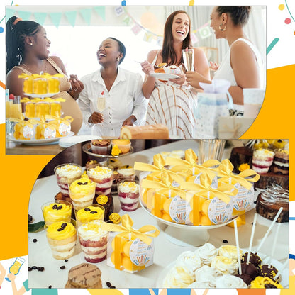 24 Sets Here Comes the Son Baby Shower Favors Small Bubble Candle for Guests Tea Candles Bulk with Stylish Ribbons Cards Gifts Party Decoration(Yellow, Sun)