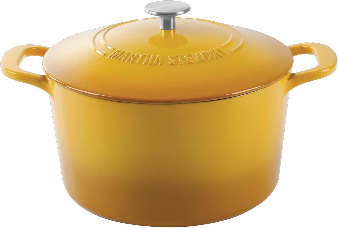 Gatwick 7-Quart Enamel Cast Iron Dutch Oven Pot with Lid – Yellow – Heavy-Duty Dutch Oven for Slow Cooking, Braising & Baking