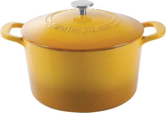 Gatwick 7-Quart Enamel Cast Iron Dutch Oven Pot with Lid – Yellow – Heavy-Duty Dutch Oven for Slow Cooking, Braising & Baking