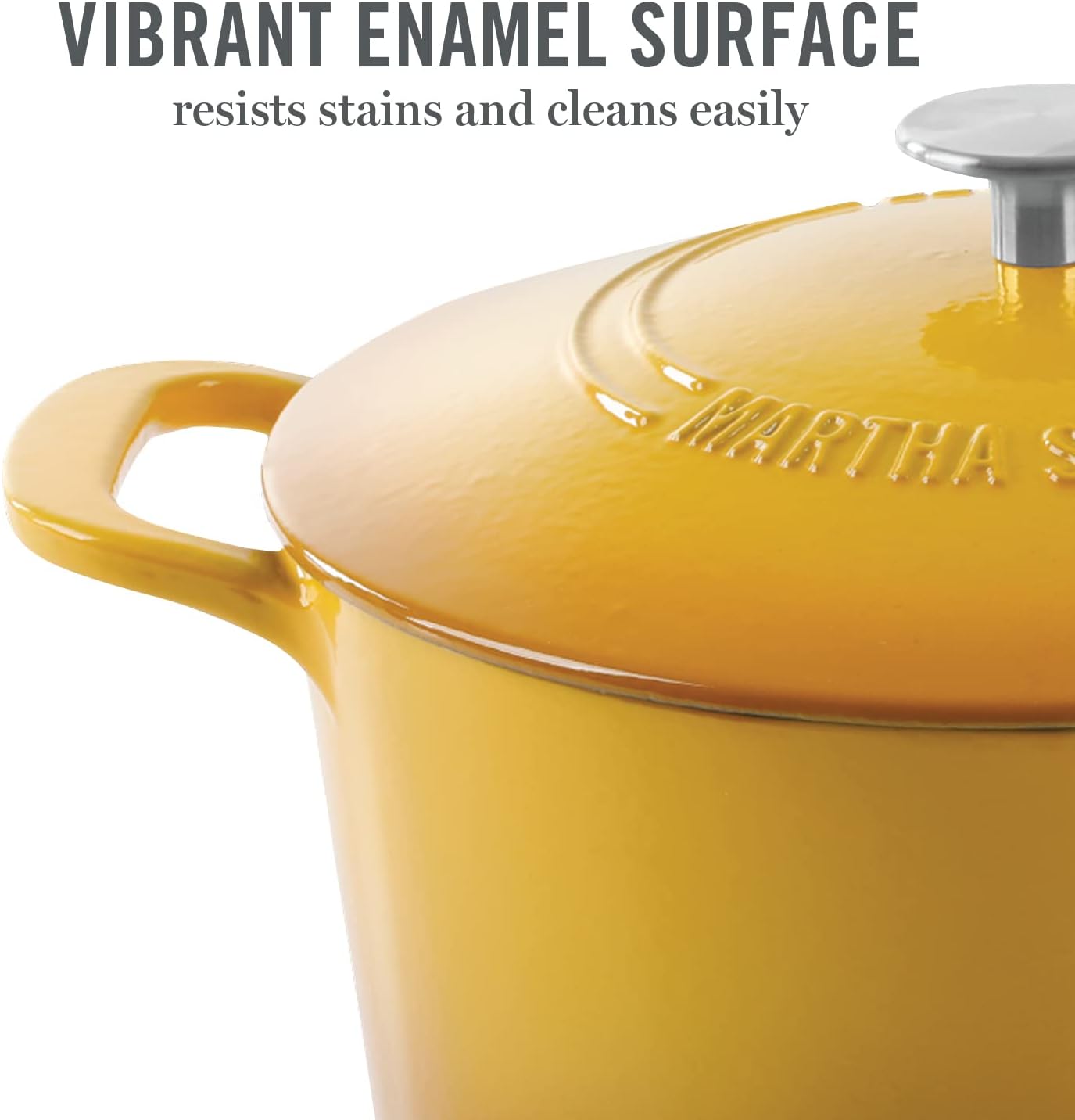Gatwick 7-Quart Enamel Cast Iron Dutch Oven Pot with Lid – Yellow – Heavy-Duty Dutch Oven for Slow Cooking, Braising & Baking