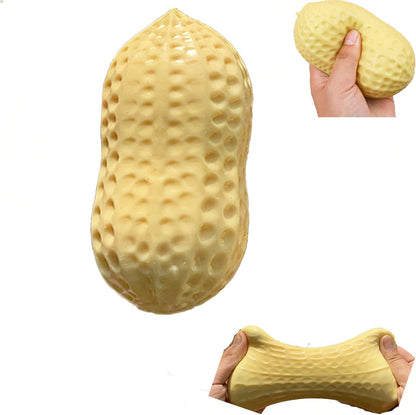 Jumbo Peanut Squishy Toy - Soft Slow Rising Stress Relief Fidget Toy, Cute Food Sensory Toy for Anxiety Relief, Desk Toys Stocking Stuffers Birthday Gift for Adults, Yellow (3PCS)