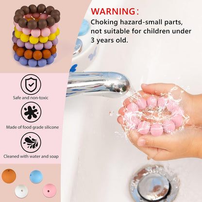100 Pcs 15mm Silicone Beads for Keychain Making, Yellow Black Round Beads for Bracelets Beadable Pens Decorations Crafts Making Party Favours Supplies