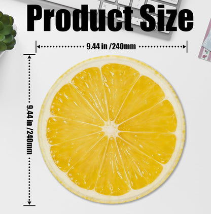 Lemon Slice Mouse Pad for Desk, Yellow Summer Tropical Fresh Fruit Citrus Round Mousepads with Anti-Slip Rubber Base for Computer Laptop Home Office Desk Accessories, 7.9x7.9 Inch
