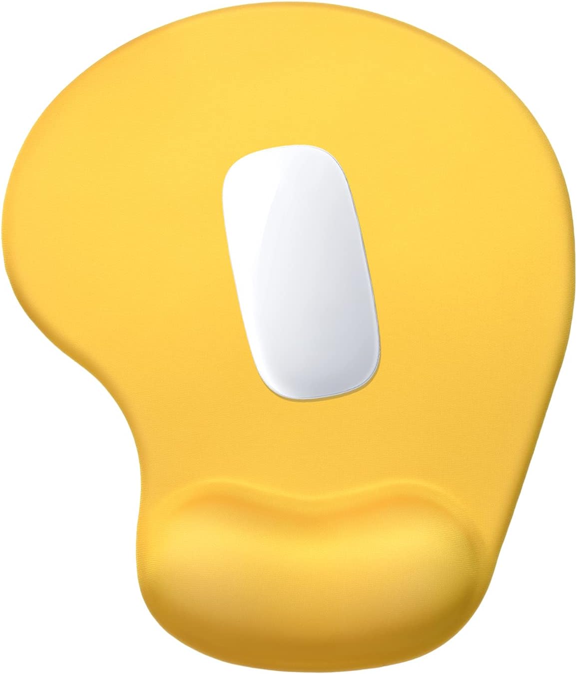 Ergonomic Mouse Pad with Wrist Rest Support, Gel Mouse Pads with Non-Slip PU Base, Pain Relief Memory Foam Computer Mat, Cute Office Supplies Desk Decro Accessories, Apricot Yellow