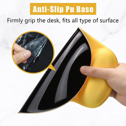 Ergonomic Mouse Pad with Wrist Rest Support, Gel Mouse Pads with Non-Slip PU Base, Pain Relief Memory Foam Computer Mat, Cute Office Supplies Desk Decro Accessories, Apricot Yellow
