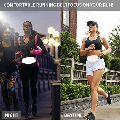 Running Fanny Pack Whole Bag Reflective, Running belt for Women &Men,Sweatproof Phone Holder Workout, Running Waist Pack (white)