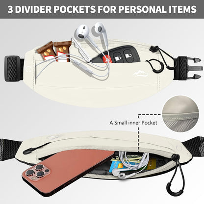 Running Fanny Pack Whole Bag Reflective, Running belt for Women &Men,Sweatproof Phone Holder Workout, Running Waist Pack (white)