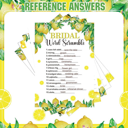 331 Pcs Bridal Shower Games Supplies, 5 Sets 250 Pcs Wedding Cards 1 Put a Ring on It Bridal Shower Games with 60 Rings and 20 Pencils(Lemon Style)