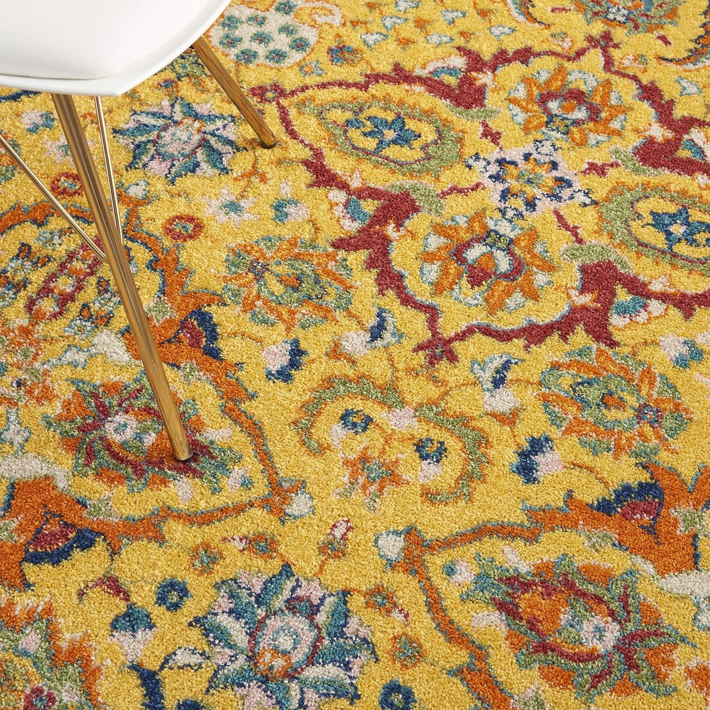 Allur Yellow Multicolor 4' x 6' Area Rug - Easy Clean, Non Shedding, Bed Room, Living Room, Dining Room, Kitchen (4' x 6')