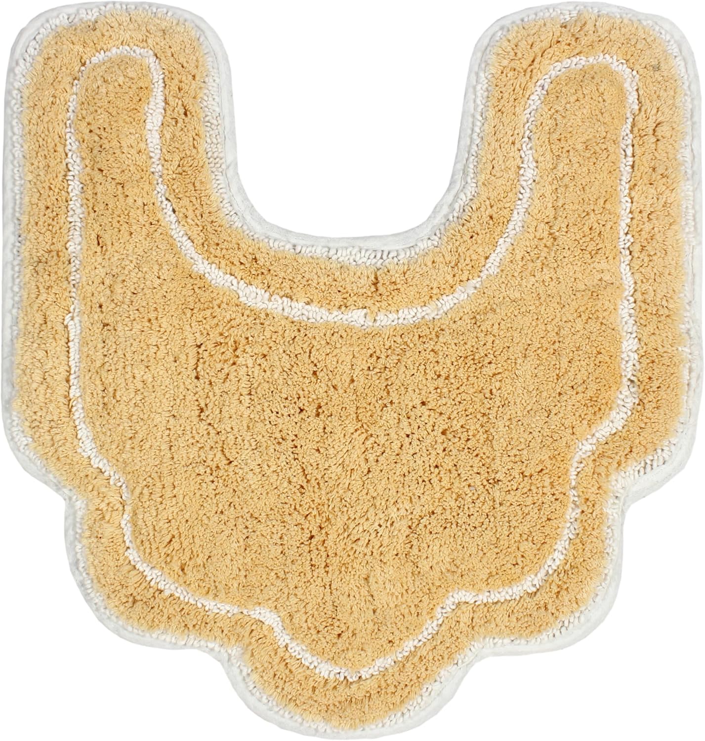 Allure Collection 100% Cotton Contour Rug, Soft & Absorbent U-Shaped Toilet Rug, Spray Latex Backing, Quick Dry, Machine Washable Bathroom Floor Mat for Toilet Base, 20"x20", Yellow